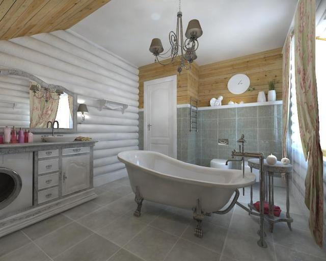 Покраска стен из блок-хауса делает комнаты более современными, сохраняя атмосферу деревянного дома